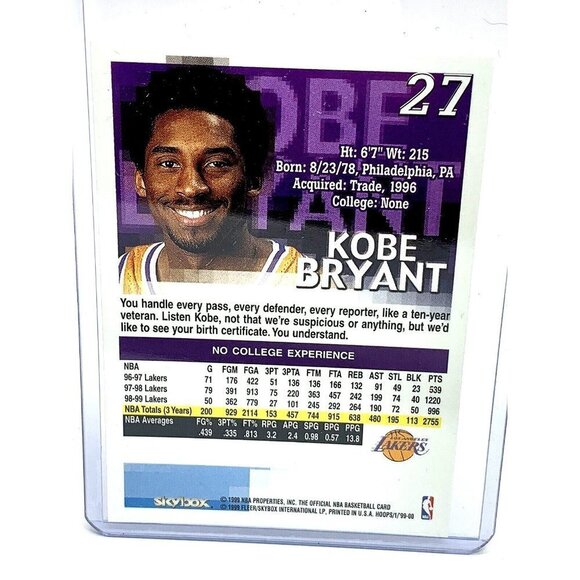Kobe Bryant Basketball Card #27 Los Angeles Lakers 1999-2000 NBA Hoops S… - Picture 2 of 6